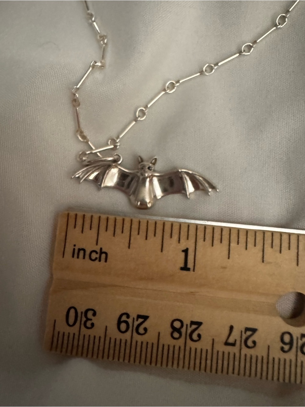 Sterling Silver Bat Charm and chain - Picture 4 of 9